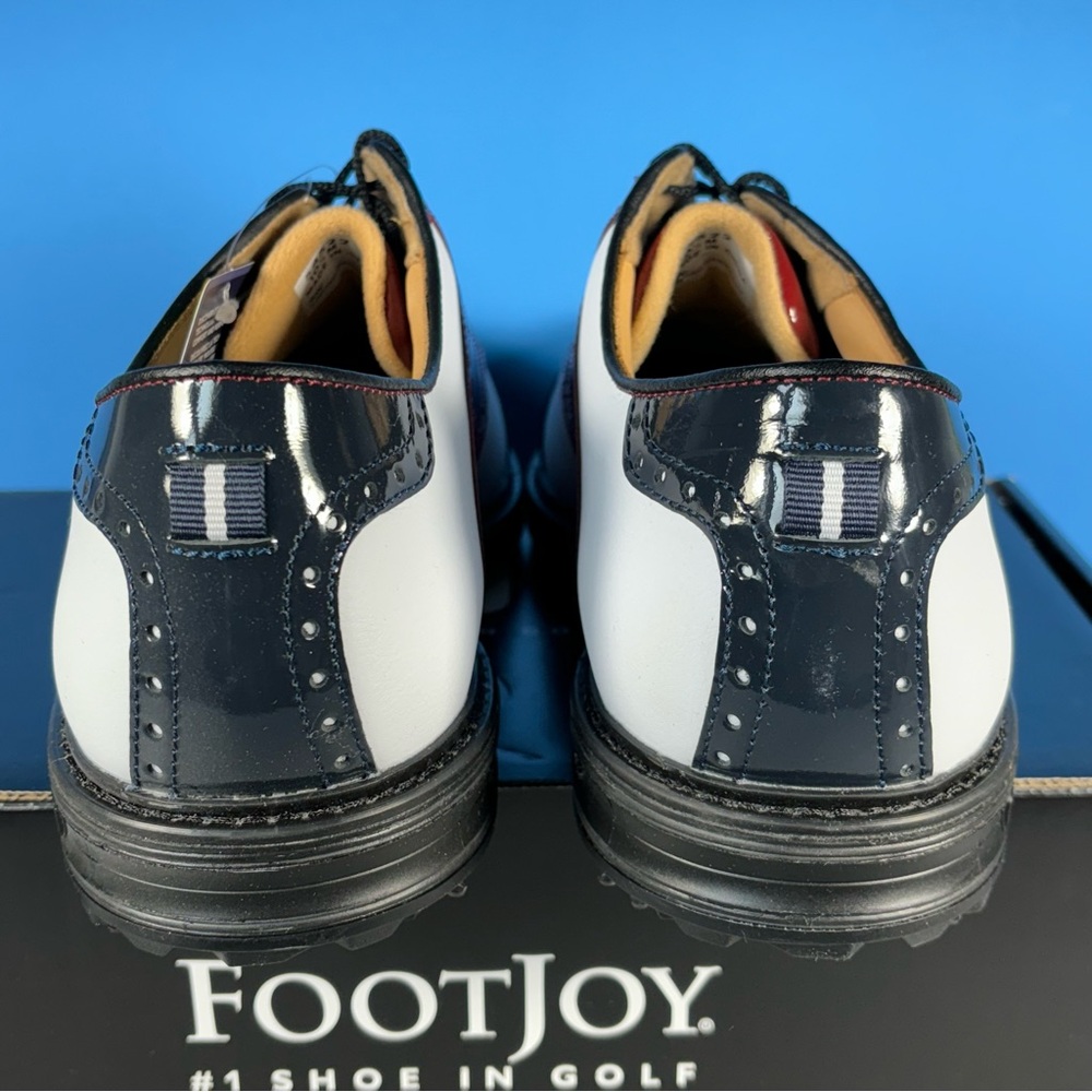 FootJoy DryJoys Premiere Series Wilcox Oxford Golf Shoes NEW Men red/white/navy - Picture 3 of 5